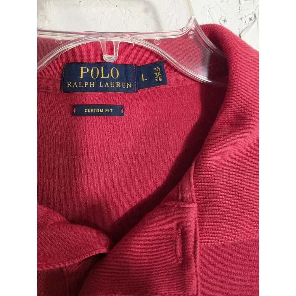 Mens Polo Ralph Lauren Red Large Polo Golf Shirt